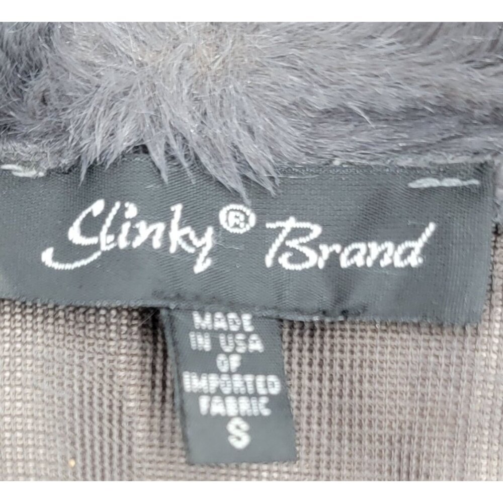 Slinky Brand Gray Faux Fur Jacket Small Size Made In USA - Picture 5 of 11
